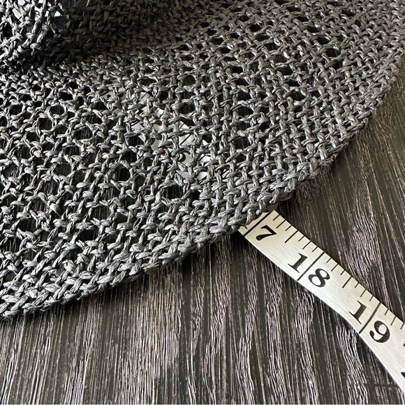 Banana Republic Black Crochet Wide-Brim Hat